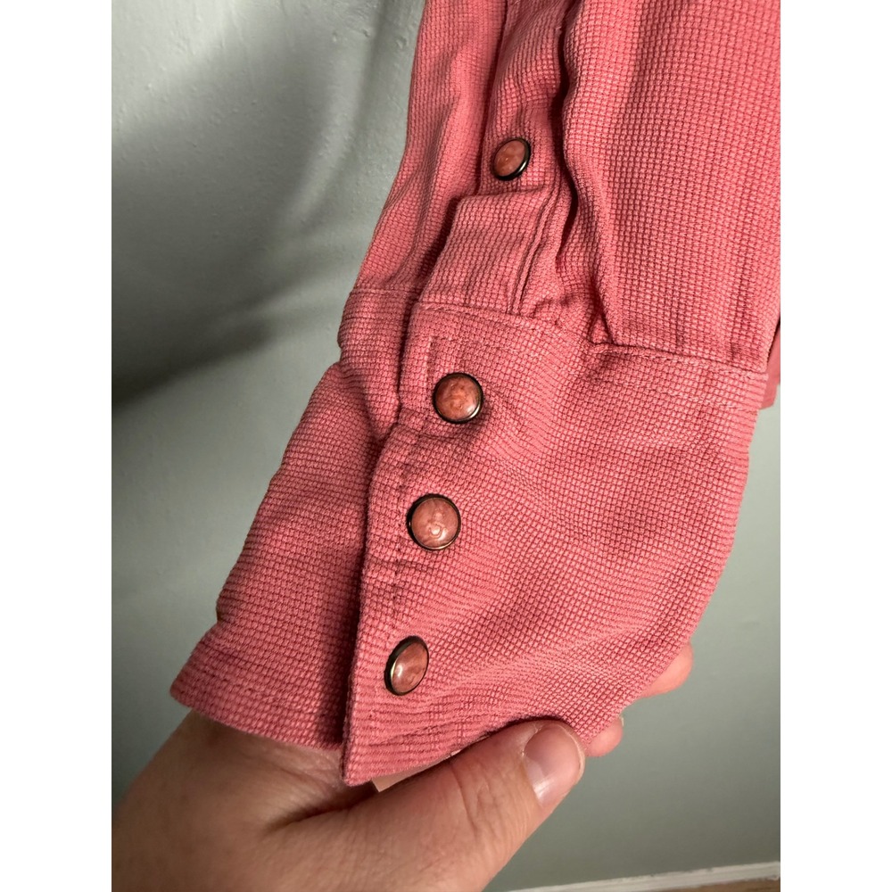Stetson light red pearl button snap button down w… - image 5